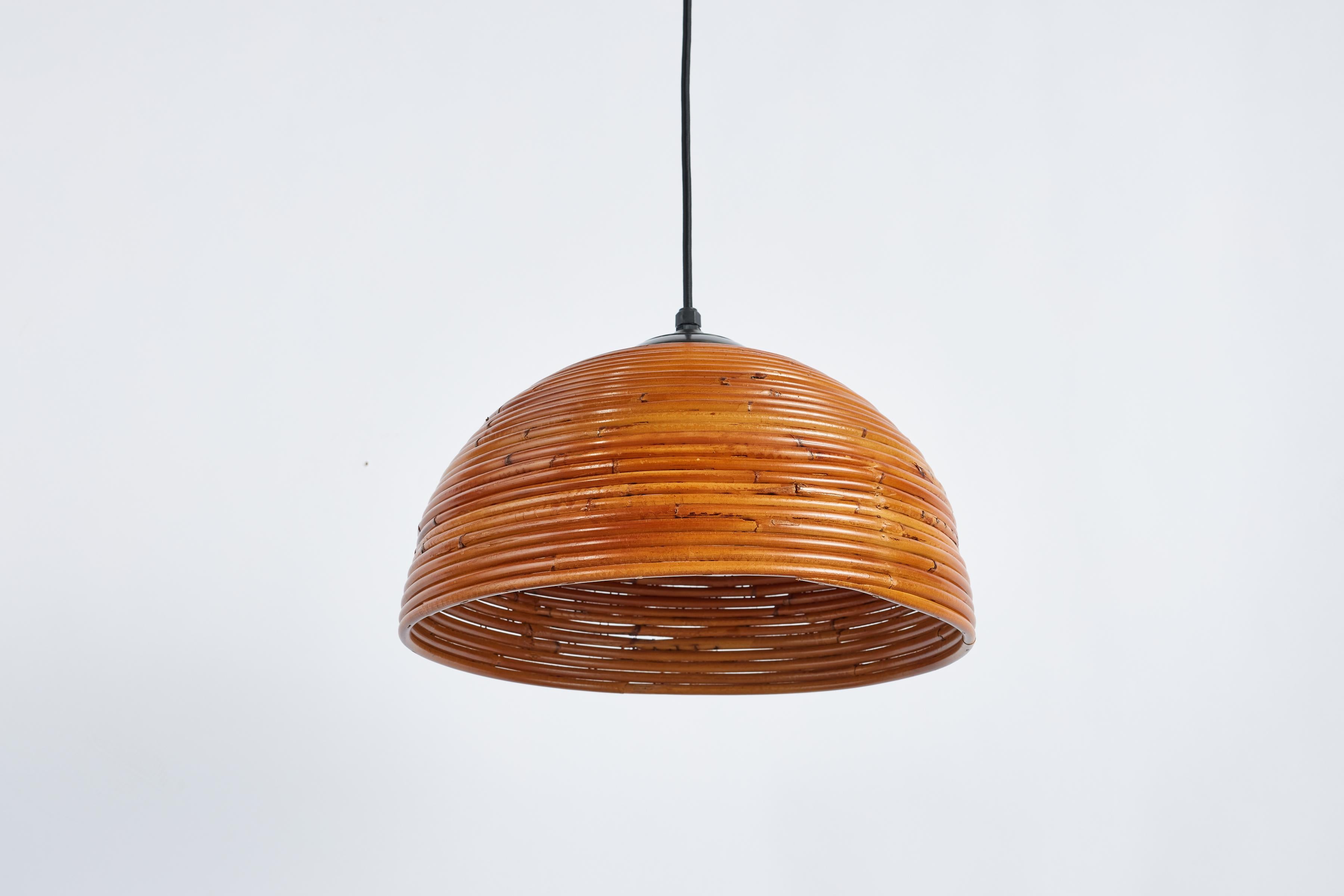 1950's Italian Rattan Pendant For Sale 15