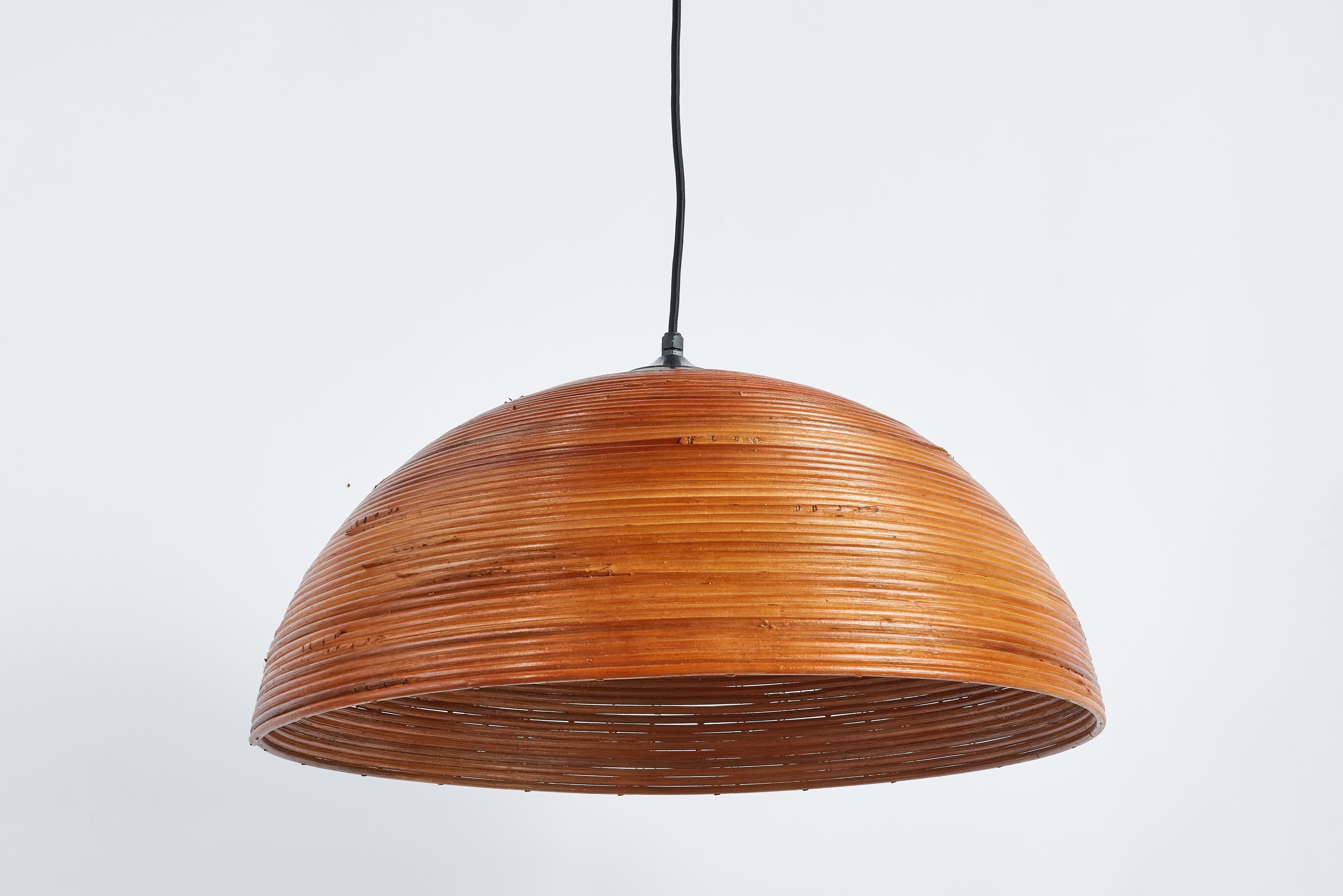 1950's Italian Rattan Pendant For Sale 1