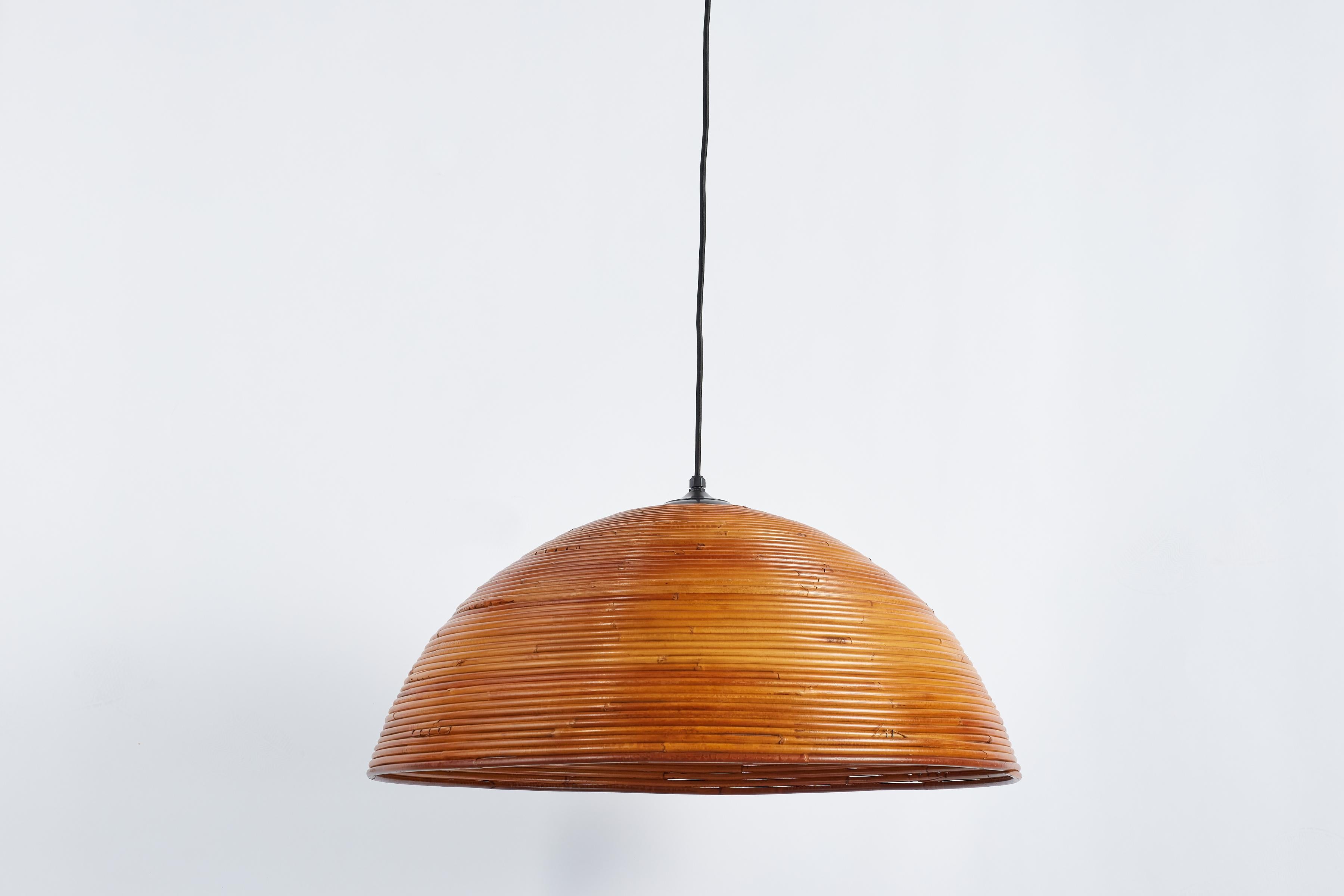 1950's Italian Rattan Pendant For Sale 3