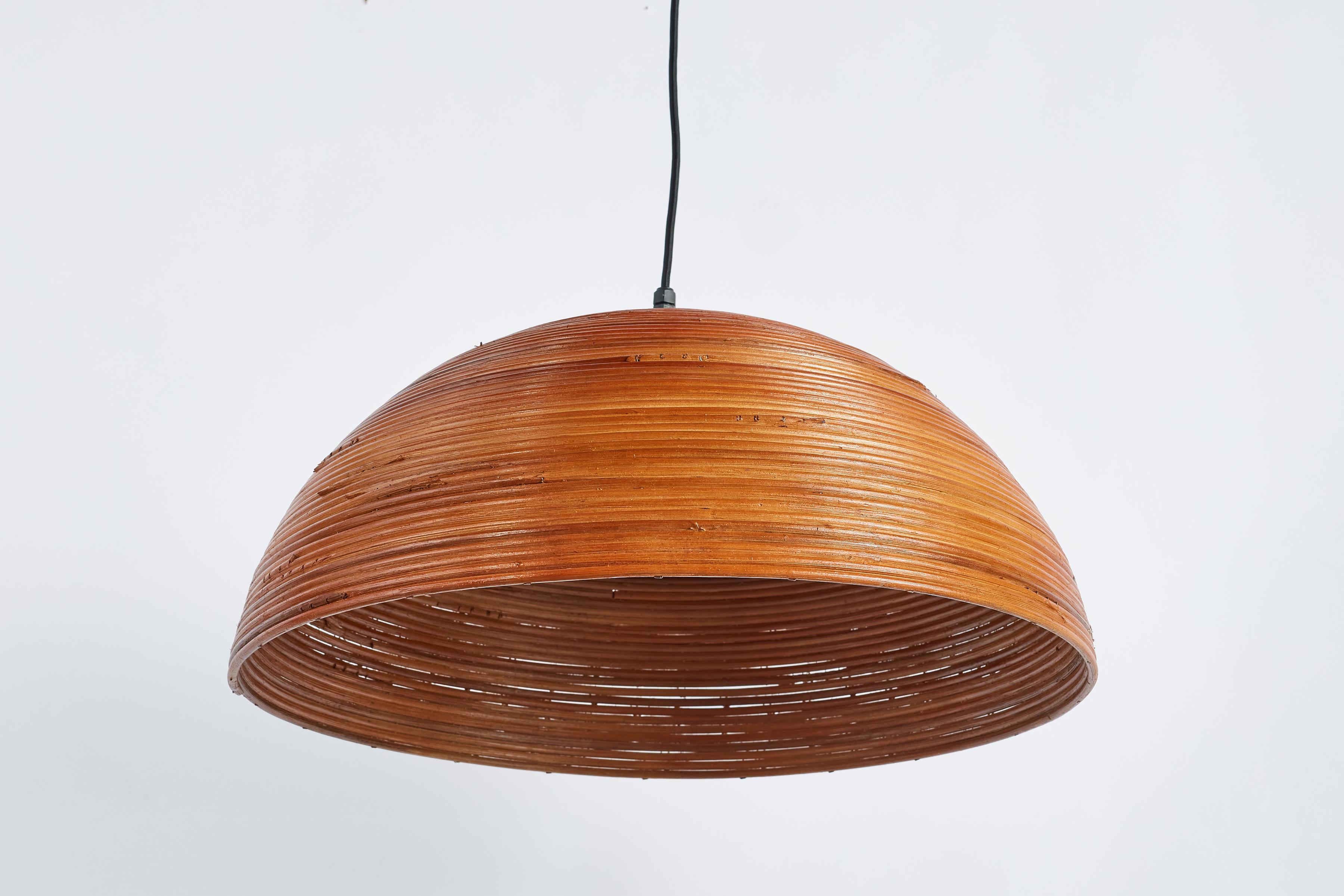 1950's Italian Rattan Pendant For Sale 4