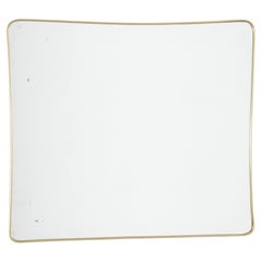 1950s Italian Rectangular Gilt-Brass Framed Mirror