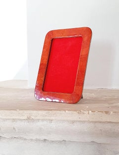 1950s Italian Red Enamel Picture Frame