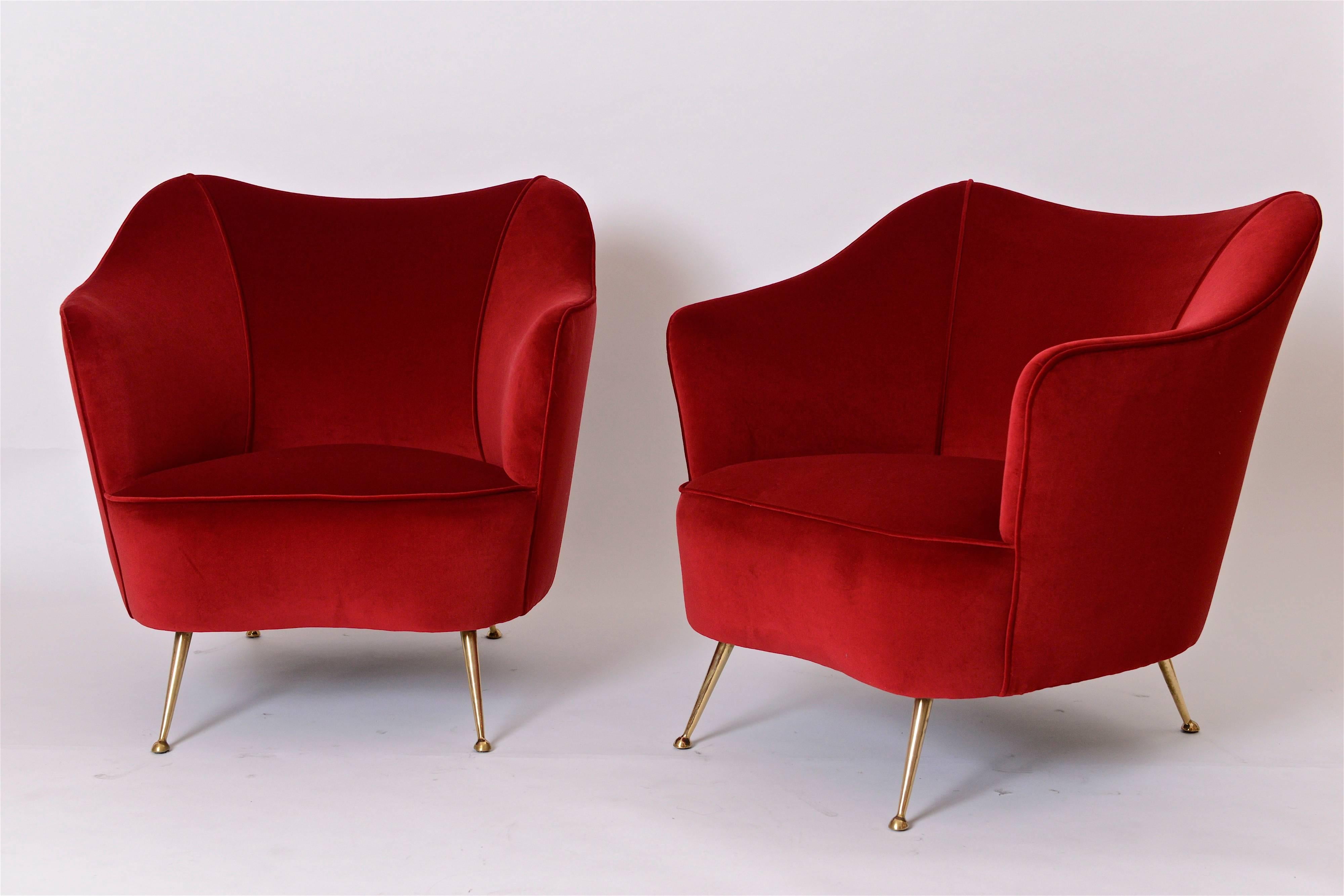 Mid-Century Modern 1950s Italian Red Lounge Suite