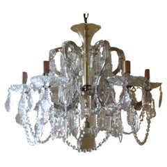 1950s Italian Regency Crystal Luxurious Marie Therese "Crown" Crystal Chandelier