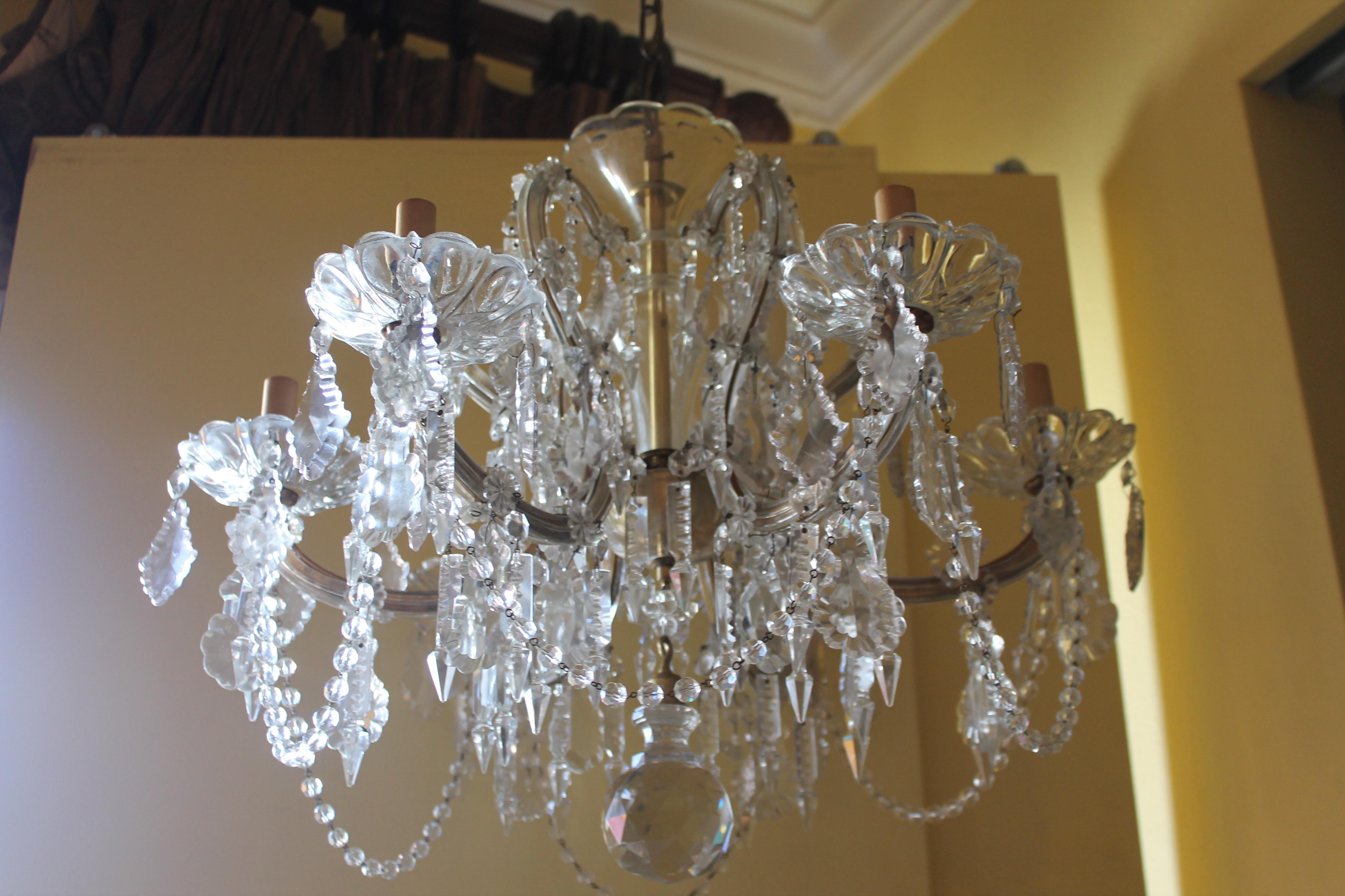 1950s Italian Regency Crystal Luxurious Marie Therese 