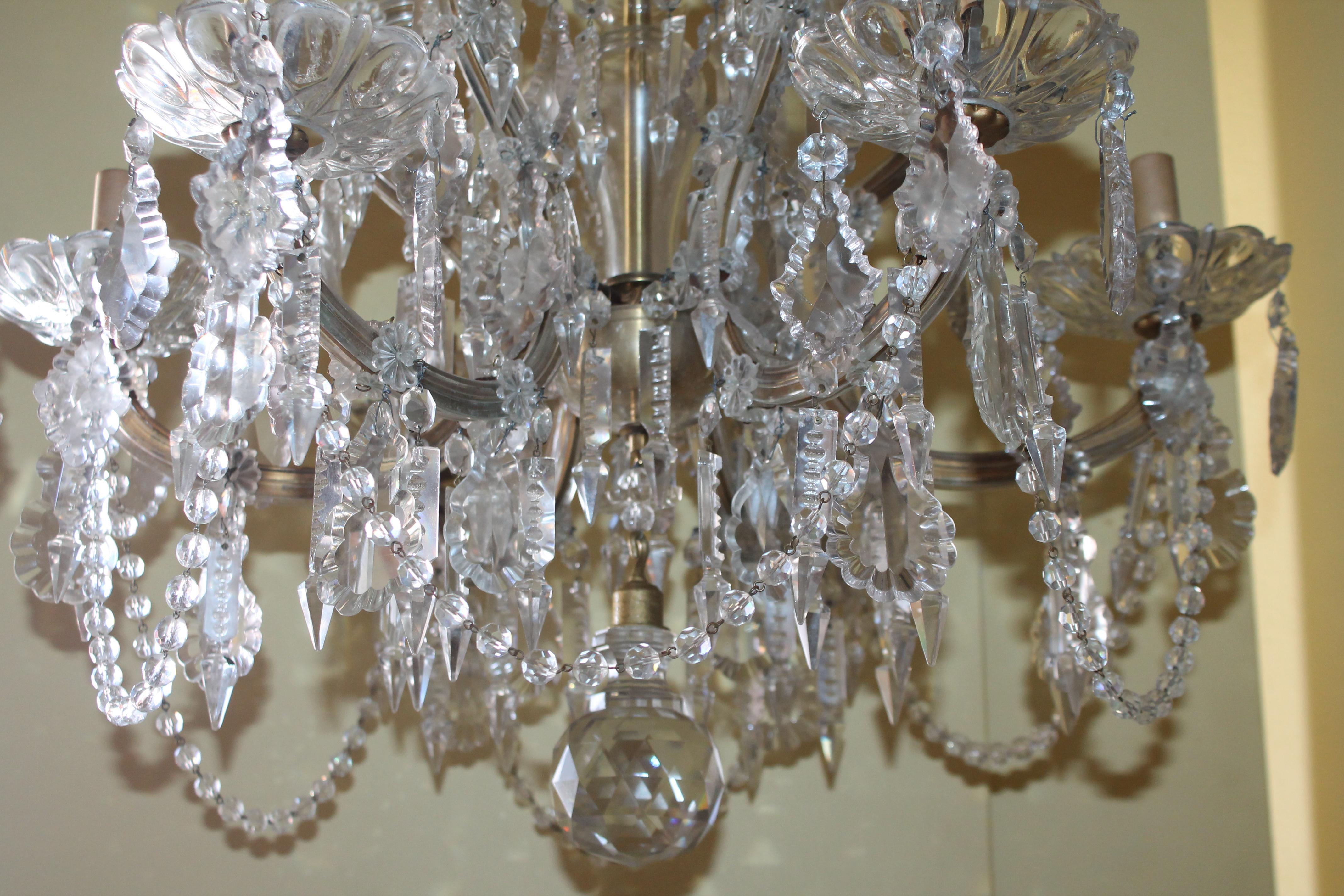 Mid-20th Century 1950s Italian Regency Crystal Luxurious Marie Therese 