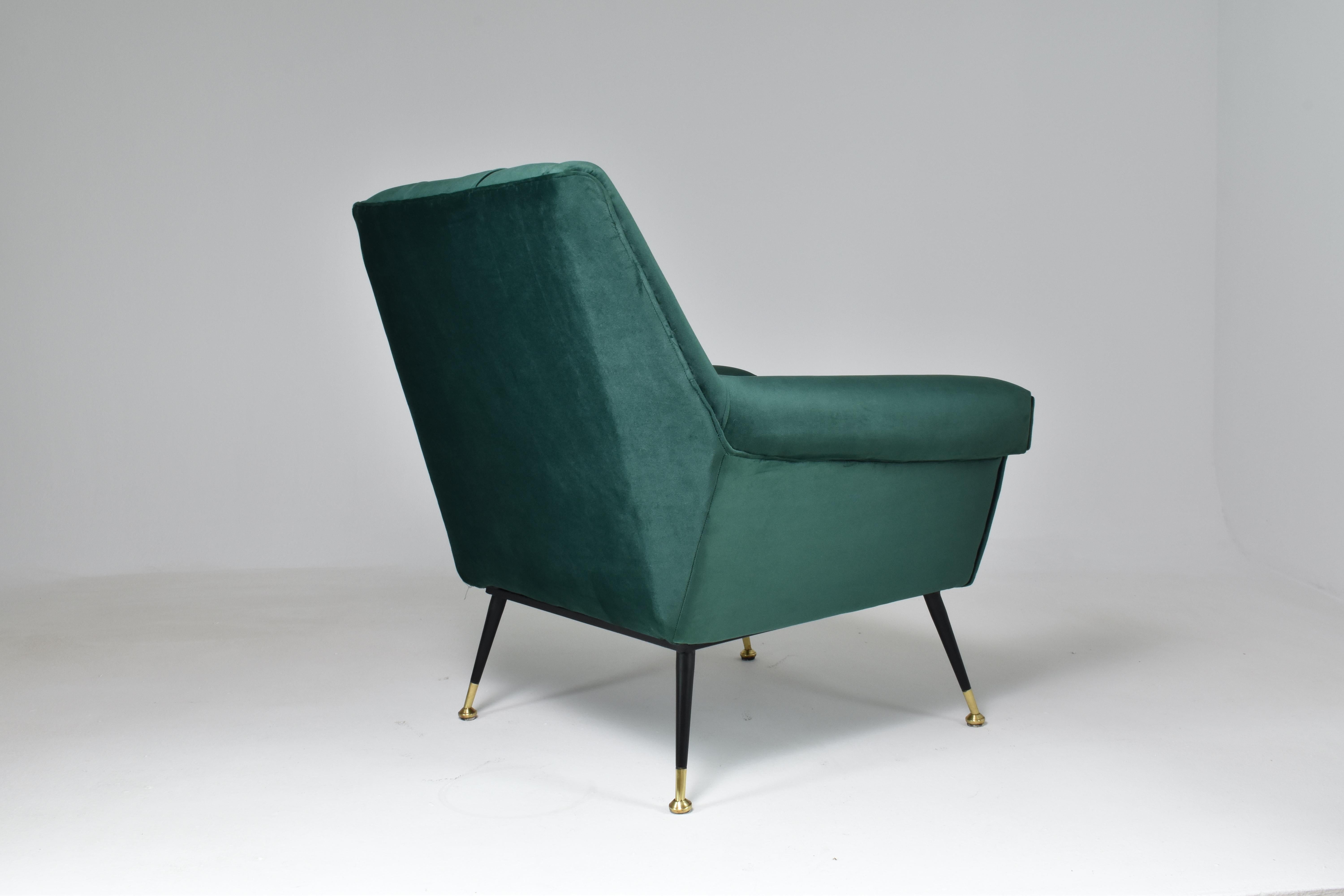 20th Century 1950's Italian Restored Mid-Century Armchair For Sale