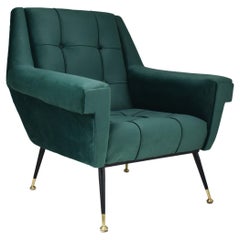 Fauteuil mi-séculaire italien restauré des années 1950