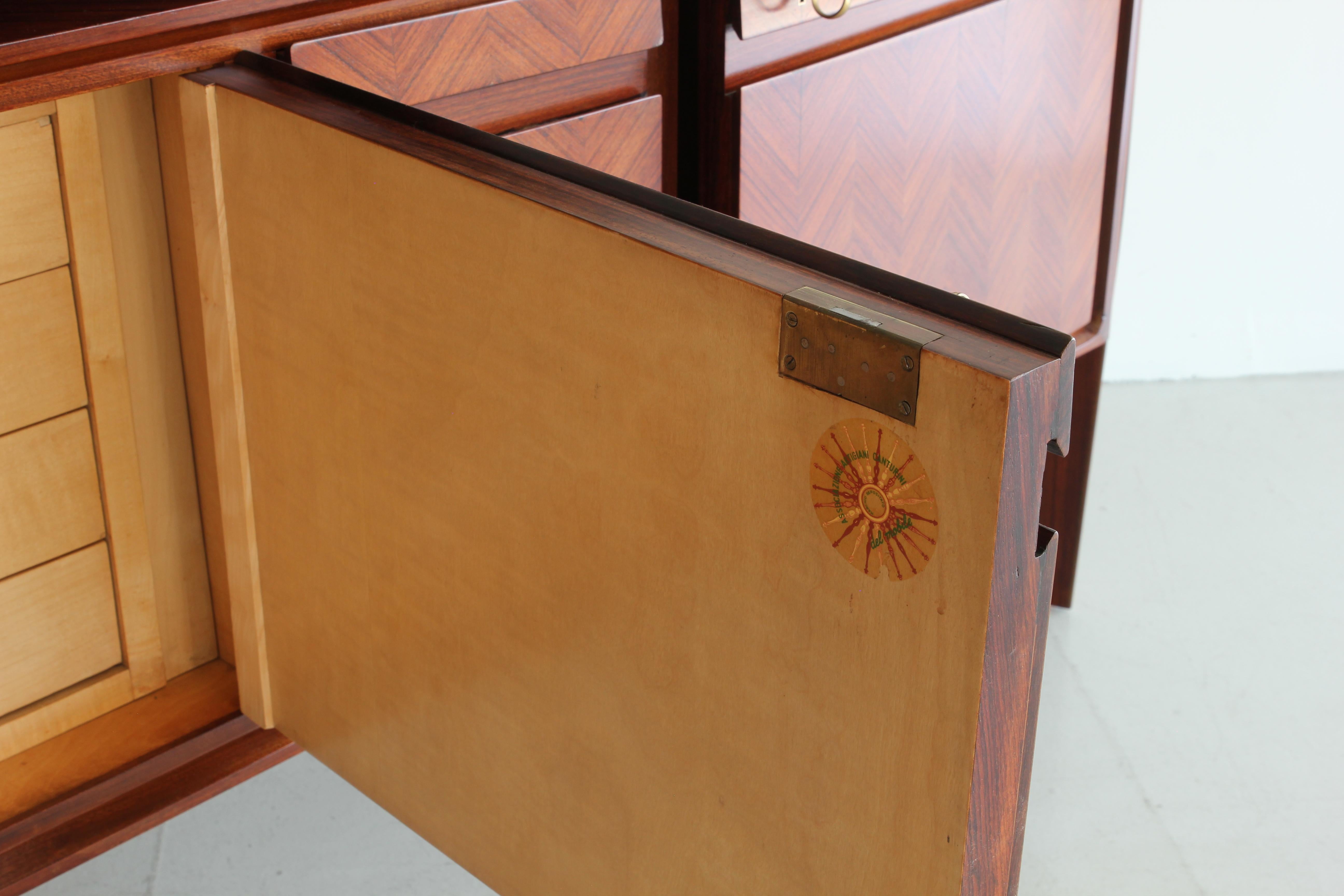 1950s Italian Rosewood Sideboard by Cantu Furniture Artisans 10
