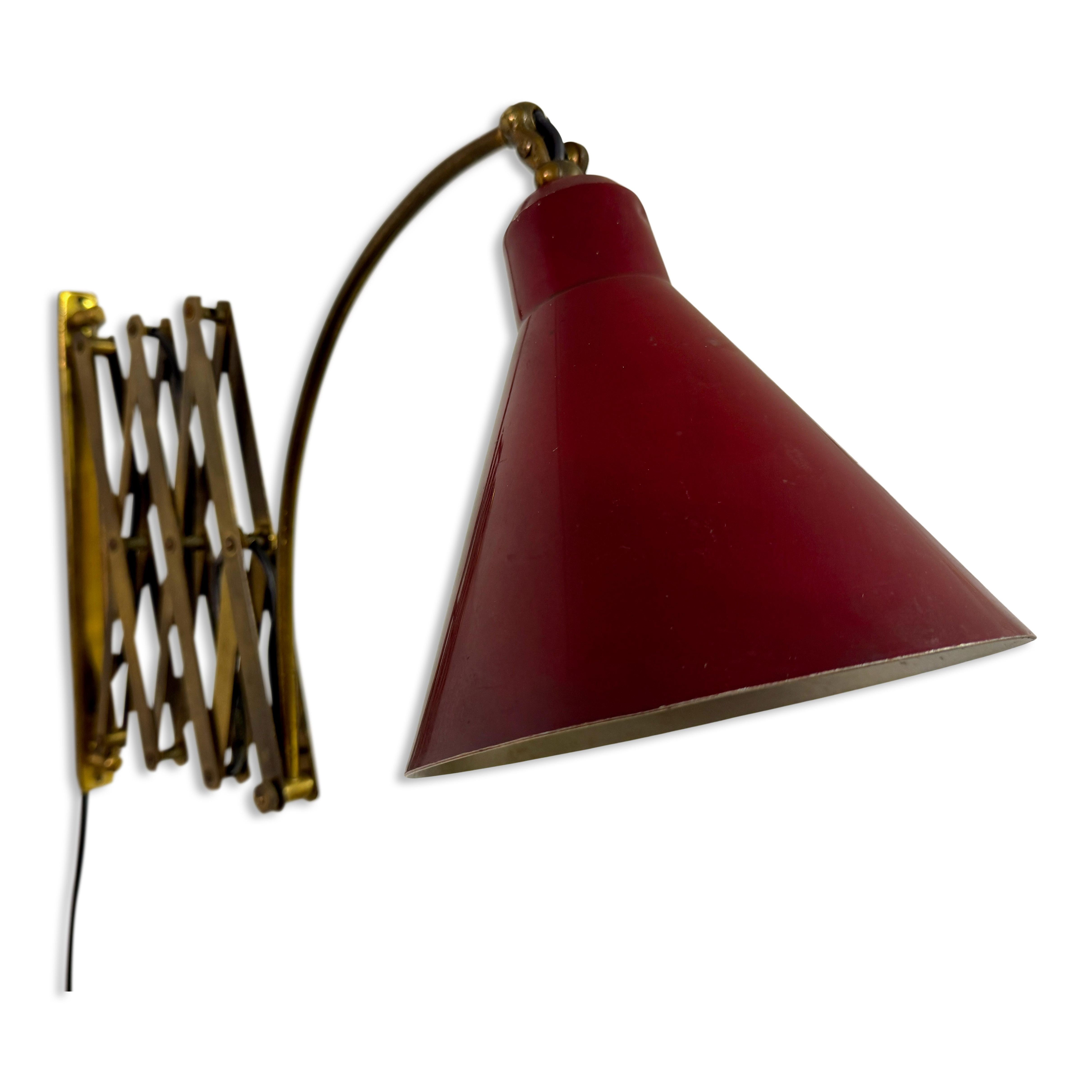 1950s Italian Scissor Concertina Industrial Wall lamp 4