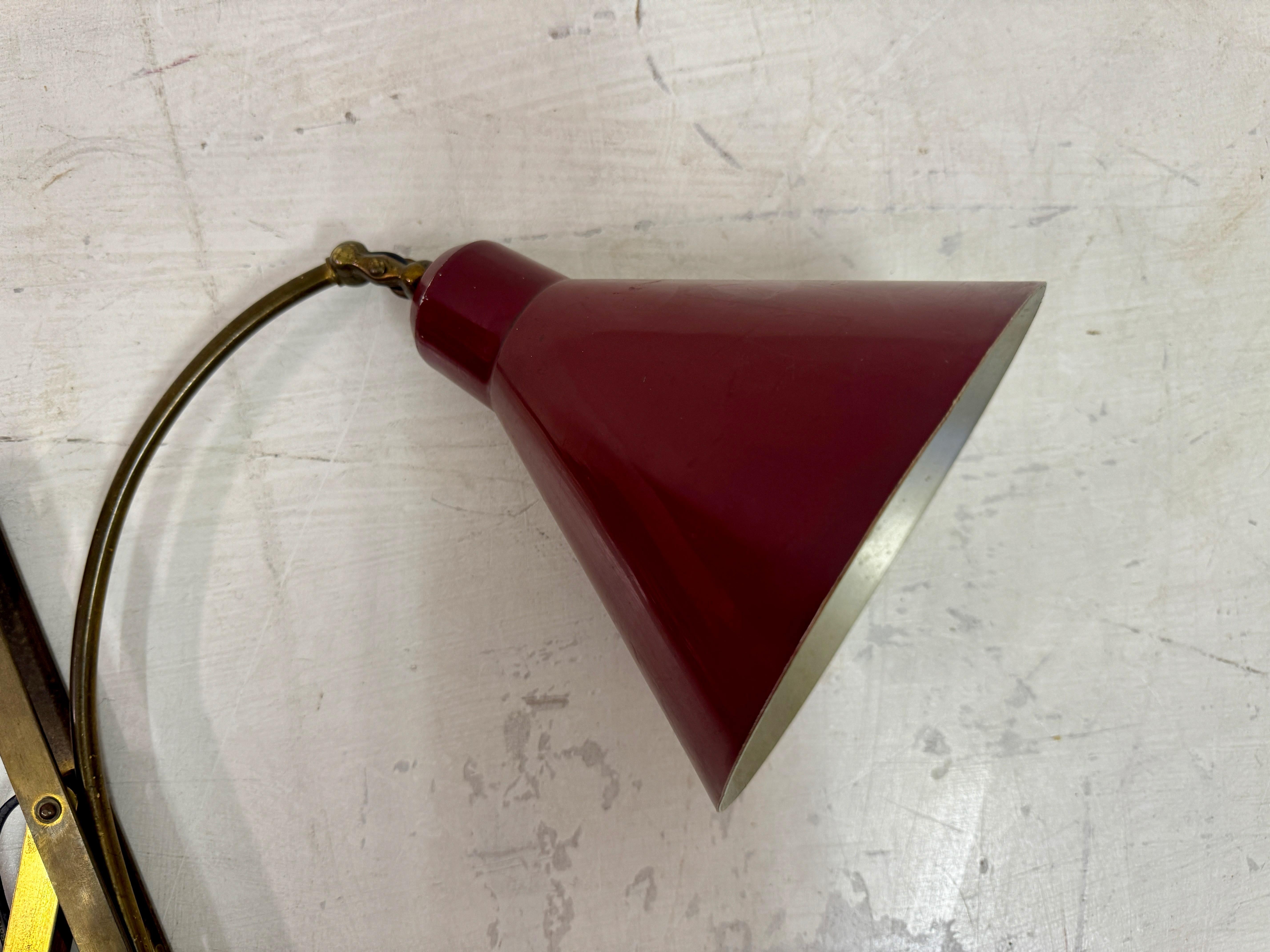 20th Century 1950s Italian Scissor Concertina Industrial Wall lamp For Sale