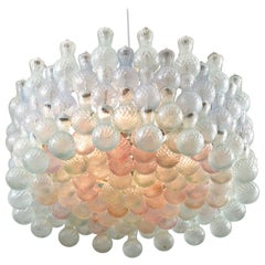 1950s Italian Seguso Murano Pastel Coloured Glass Bubble Chandelier