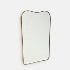 1950s Italian Shaped Brass Wall Mirror