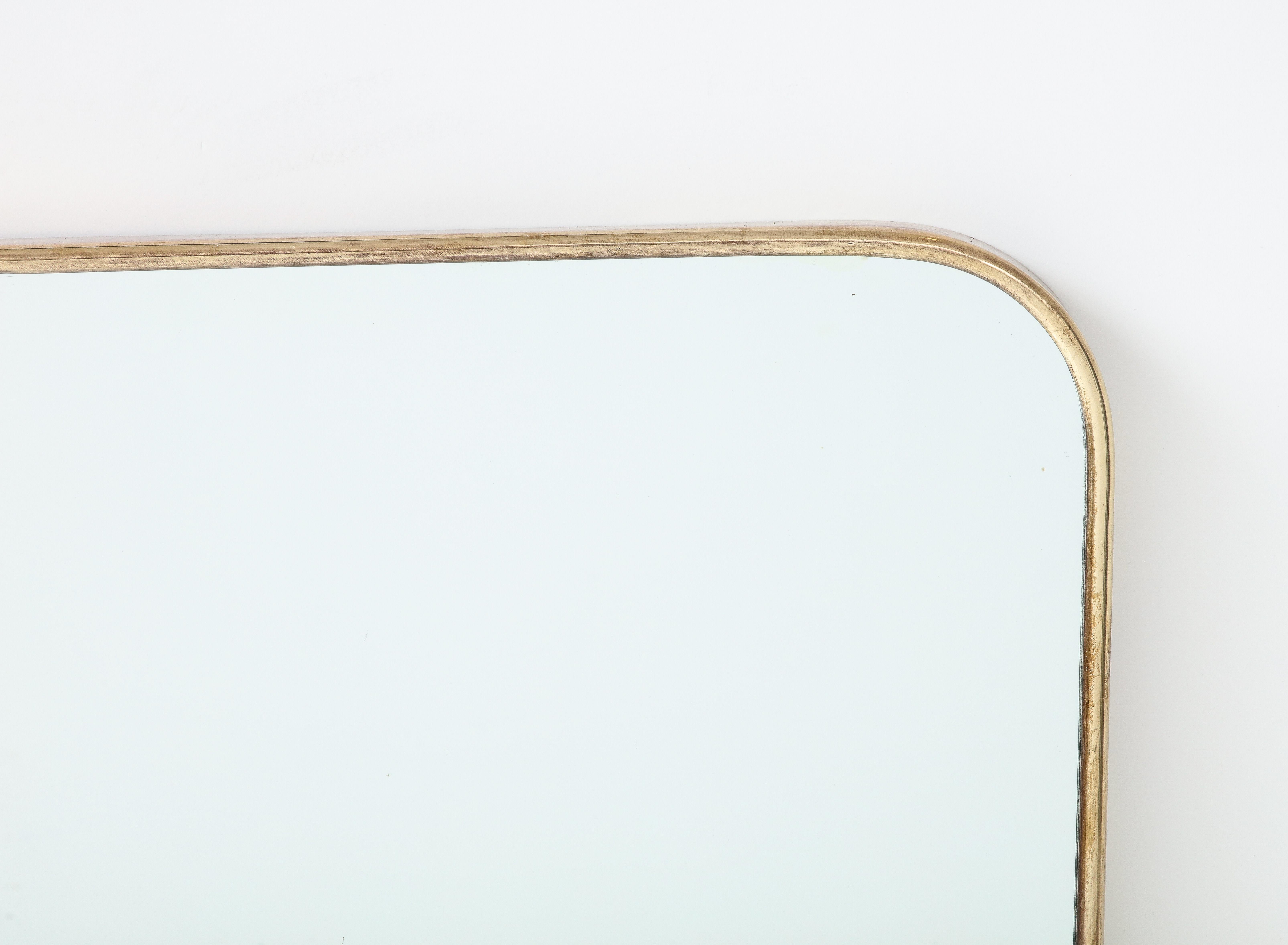 Mid-20th Century 1950s, Italian Shaped Brass Wall Mirror