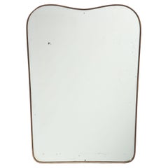 1950s Italian Shaped Brass Wall Mirror