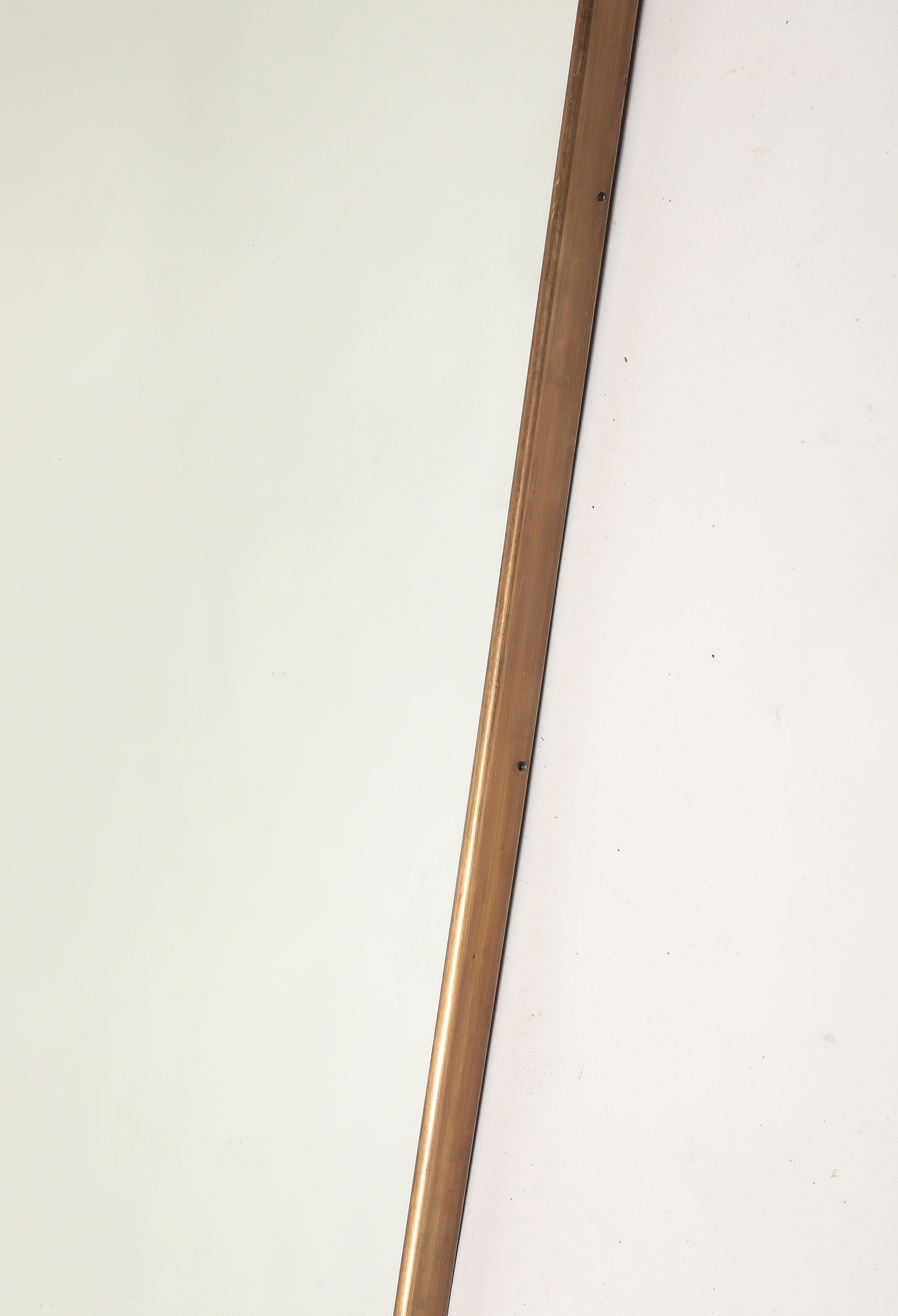 1950s Italian Shield Shaped Brass Mirror For Sale 7