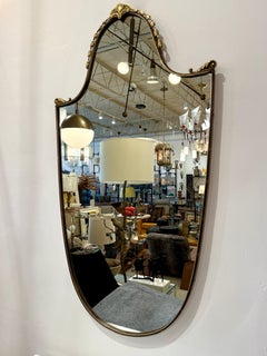 1950's Italian Shield Style Curvilinear Mirror