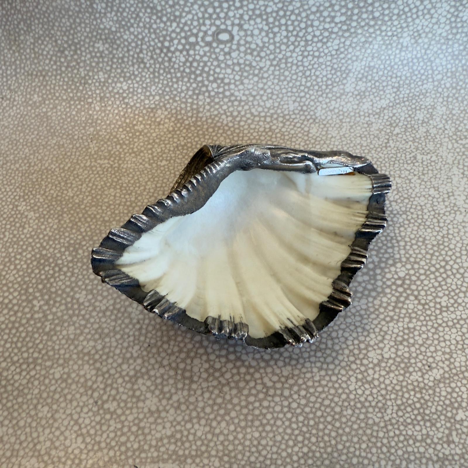1950's Italian Silver Coated Seashell Stamped Buccellati With A Silver Marks For Sale 1