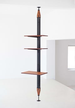 1950s Italian Single Pole Floor to Ceiling Bookshelf
