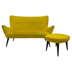 1950s Italian Sofa With Matching Stool