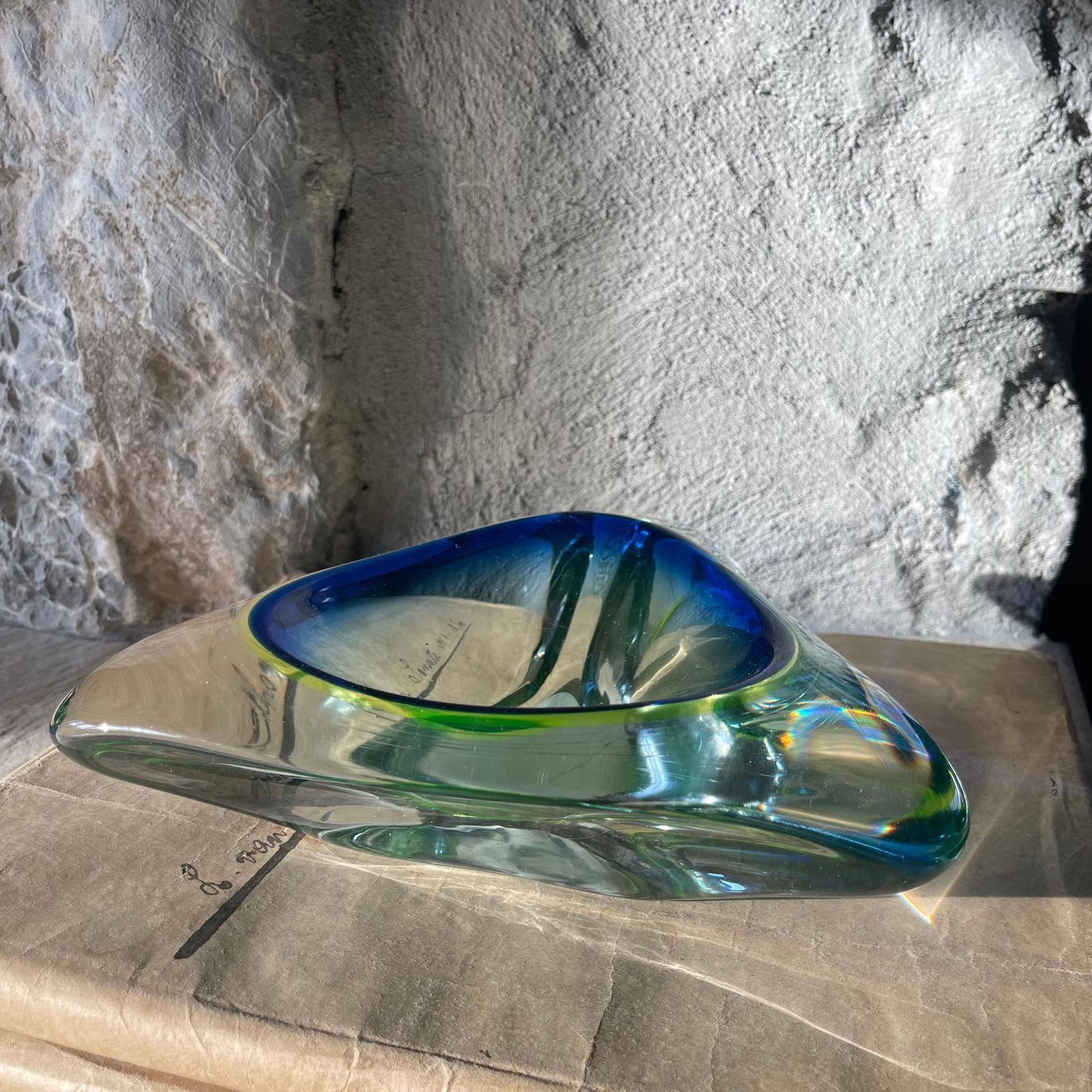 Cuenco decorativo de cristal de Murano Sommerso italiano de los años 50 siglo XX en venta