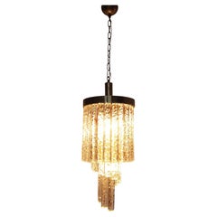 1950s Italian Spiral Chandelier In Murano Glass By Mazzega