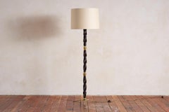 1950's Italian Spiral Wood Floor lamp