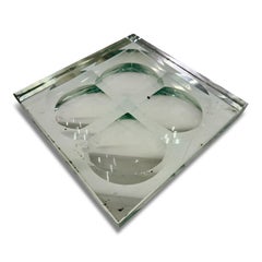 Plat carré en cristal italien des années 1950