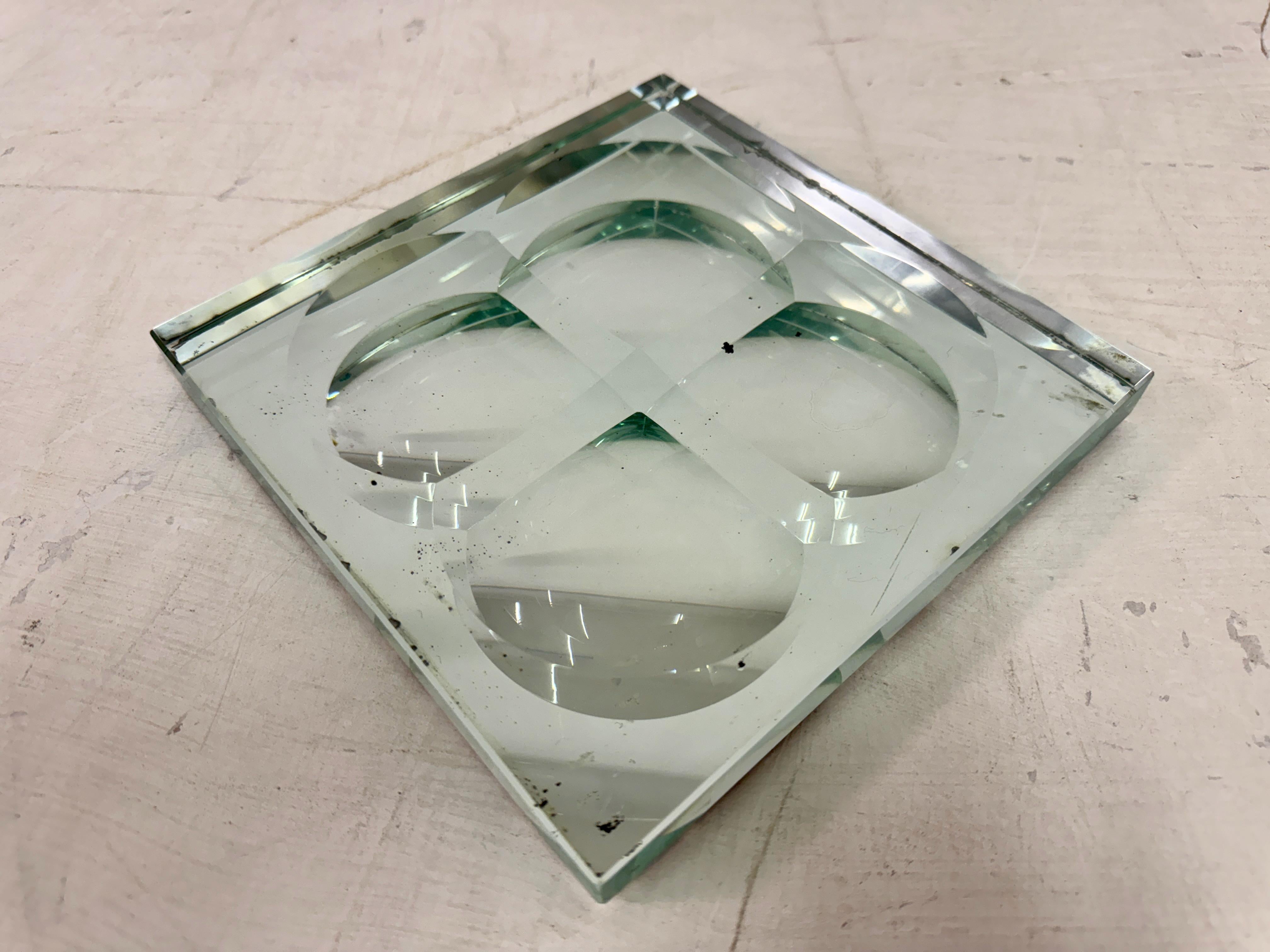 1950s Italian Square Crystal Dish For Sale 2