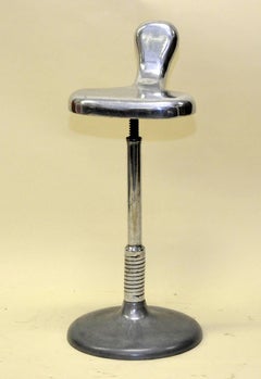 1950s Italian Steel Dentist Stool with Anatomical Saddle Shape Seat