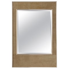 Used 1950s Italian Suede Mirror by La Barge