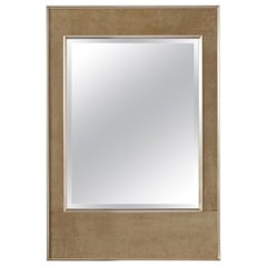 Retro 1950s Italian Suede Mirror by La Barge