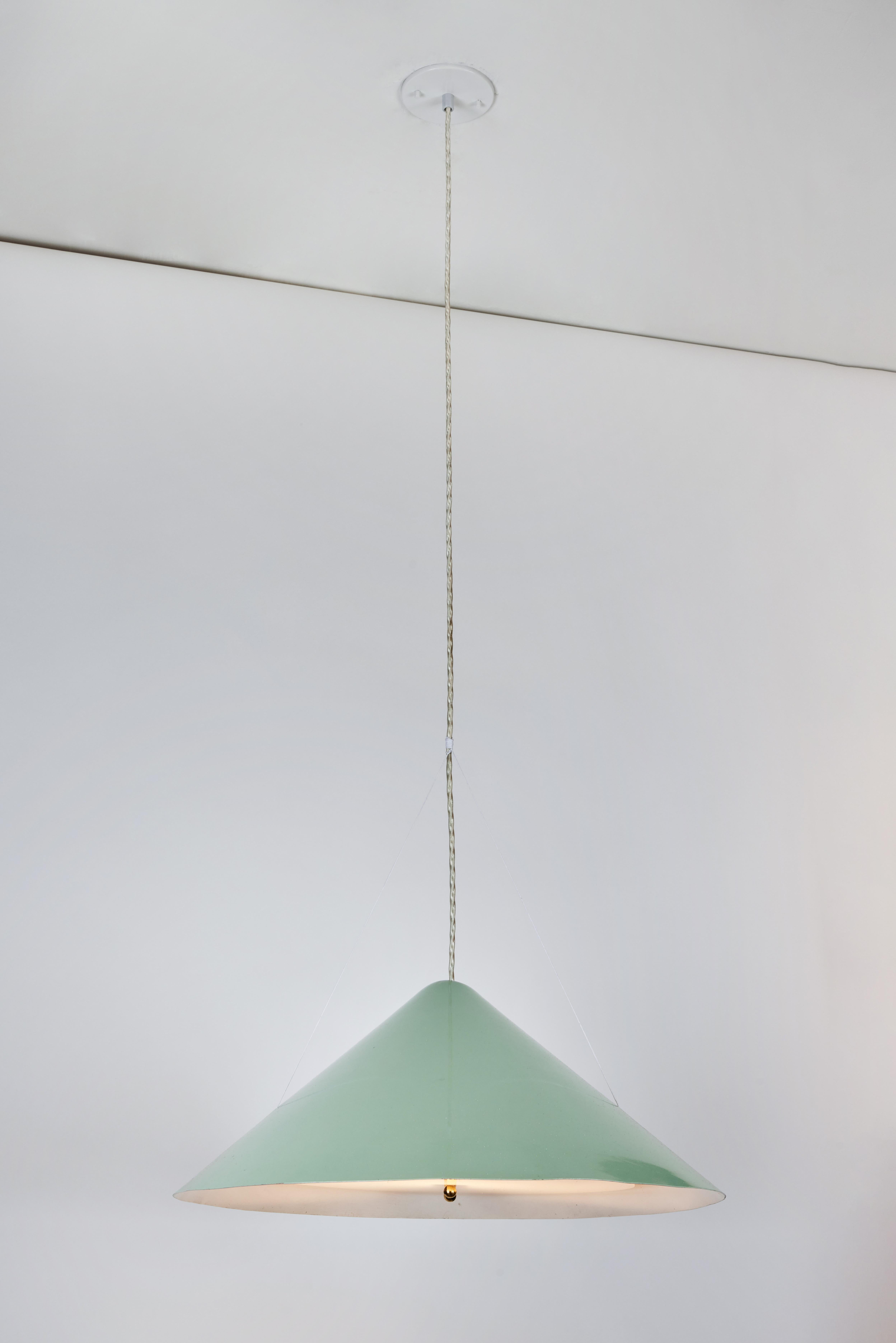 Enameled 1950s Italian Suspension Lamp Attributed to Ettore Sottsass for Arredoluce