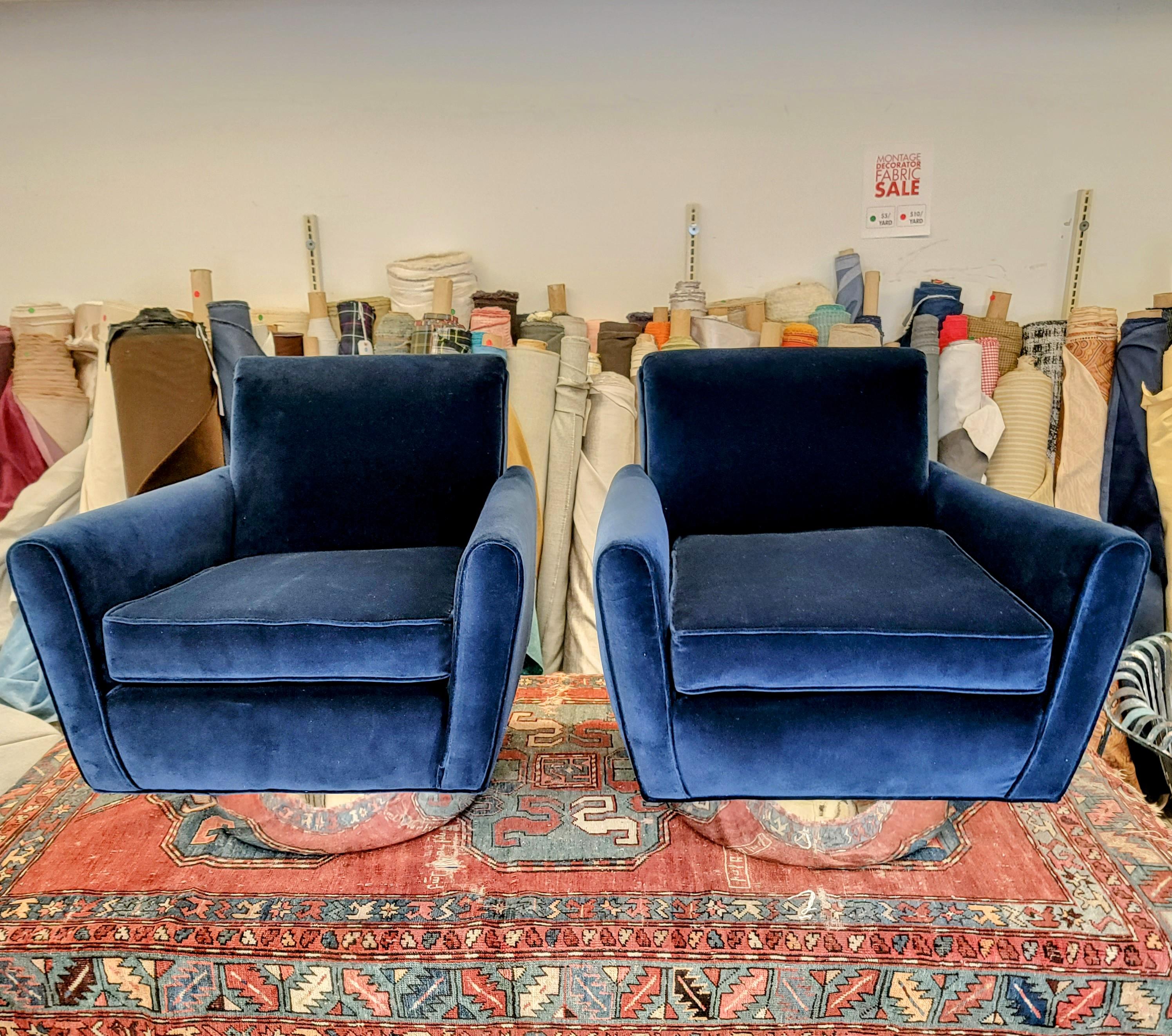 Mid-Century Modern 1950s Italian Swivel Tub Chairs in the Style of Marco Zanuso For Sale