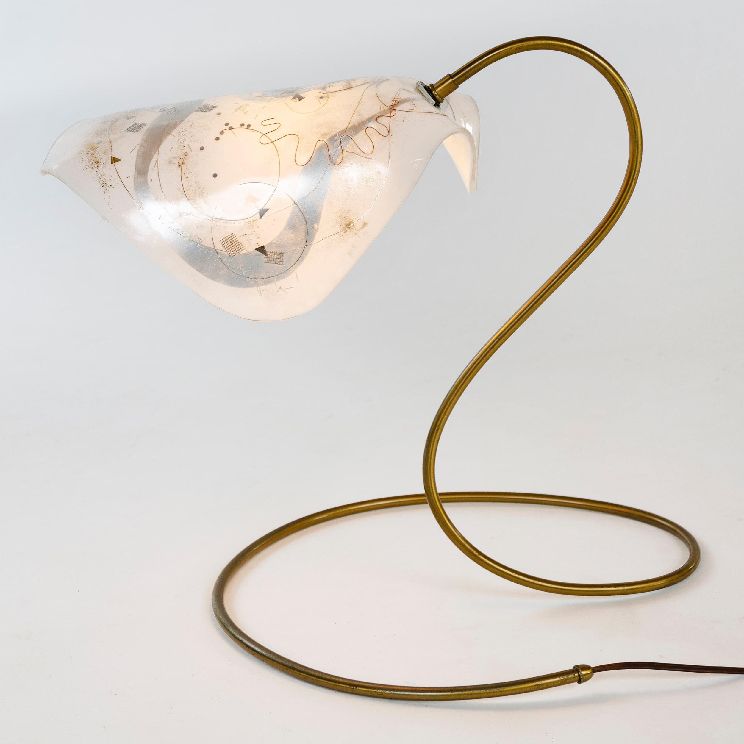 Zahara Schatz Brass Table Lamp by Zahara Schatz, 1951 In Good Condition For Sale In Sagaponack, NY