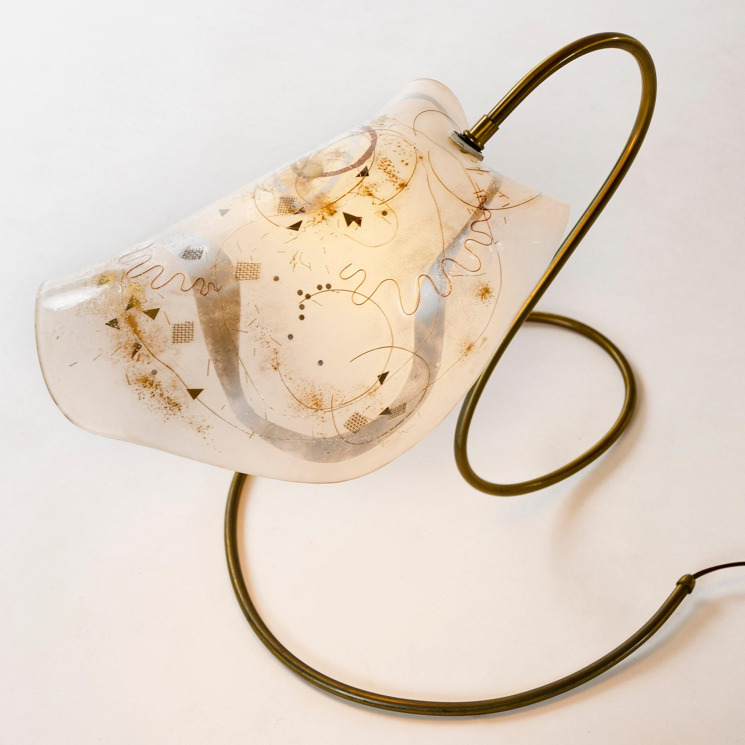 Mid-20th Century Zahara Schatz Brass Table Lamp by Zahara Schatz, 1951 For Sale