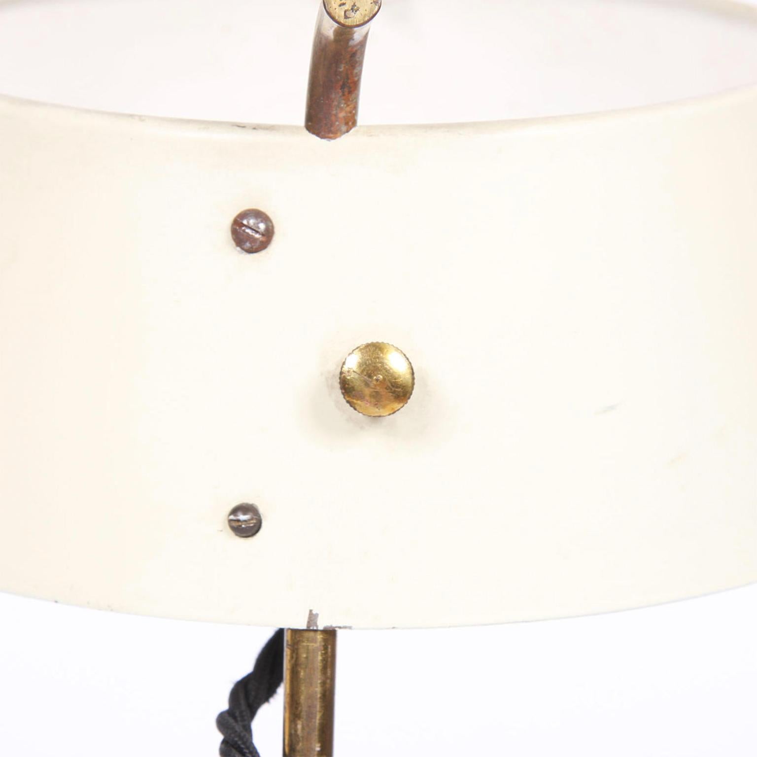 1950s Italian Table Lamp with Cream Metal Shade and 