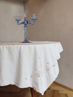 1950s Italian Tablecloth - Hand-embroidered 'ricamo a intaglio' technique