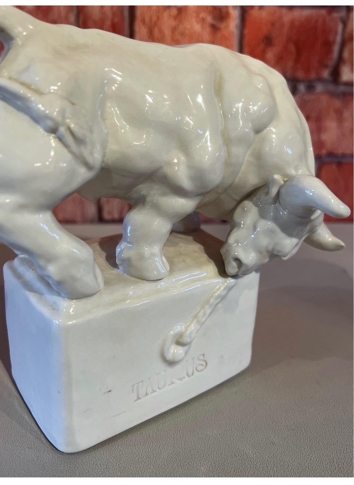 Ceramic 1950s, Italian Taurus Zodiac Figure by Cacciapuoti For Sale