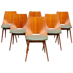 1950s Italian Teak Bentwood Dining Chairs