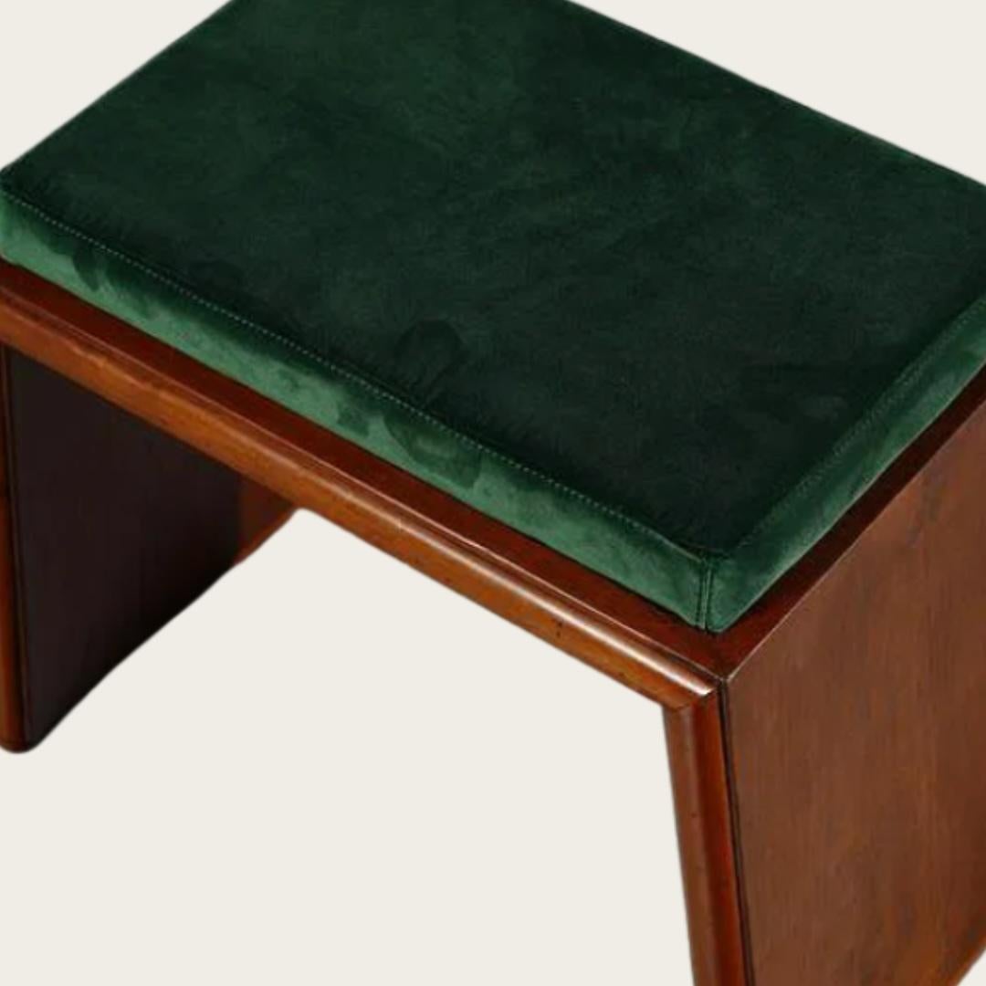 1950s Italian Teak Stool attributed to Osvaldo Borsani In Good Condition For Sale In Brooklyn, NY