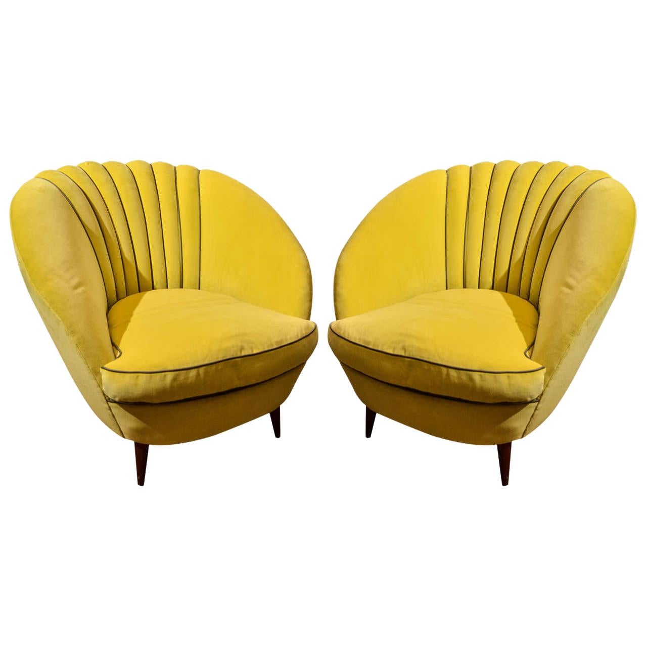 1950s Italian Tub Chairs in the Style of Ico Parisi
