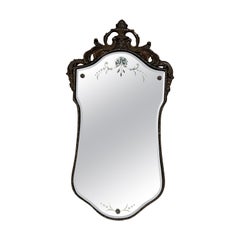 1950s Italian Venetian Wall Mirror Carved Giltwood Italy