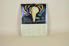 1950s Italian Vintage Advertising Squared Metal Screen Printed Ice Cream Sign