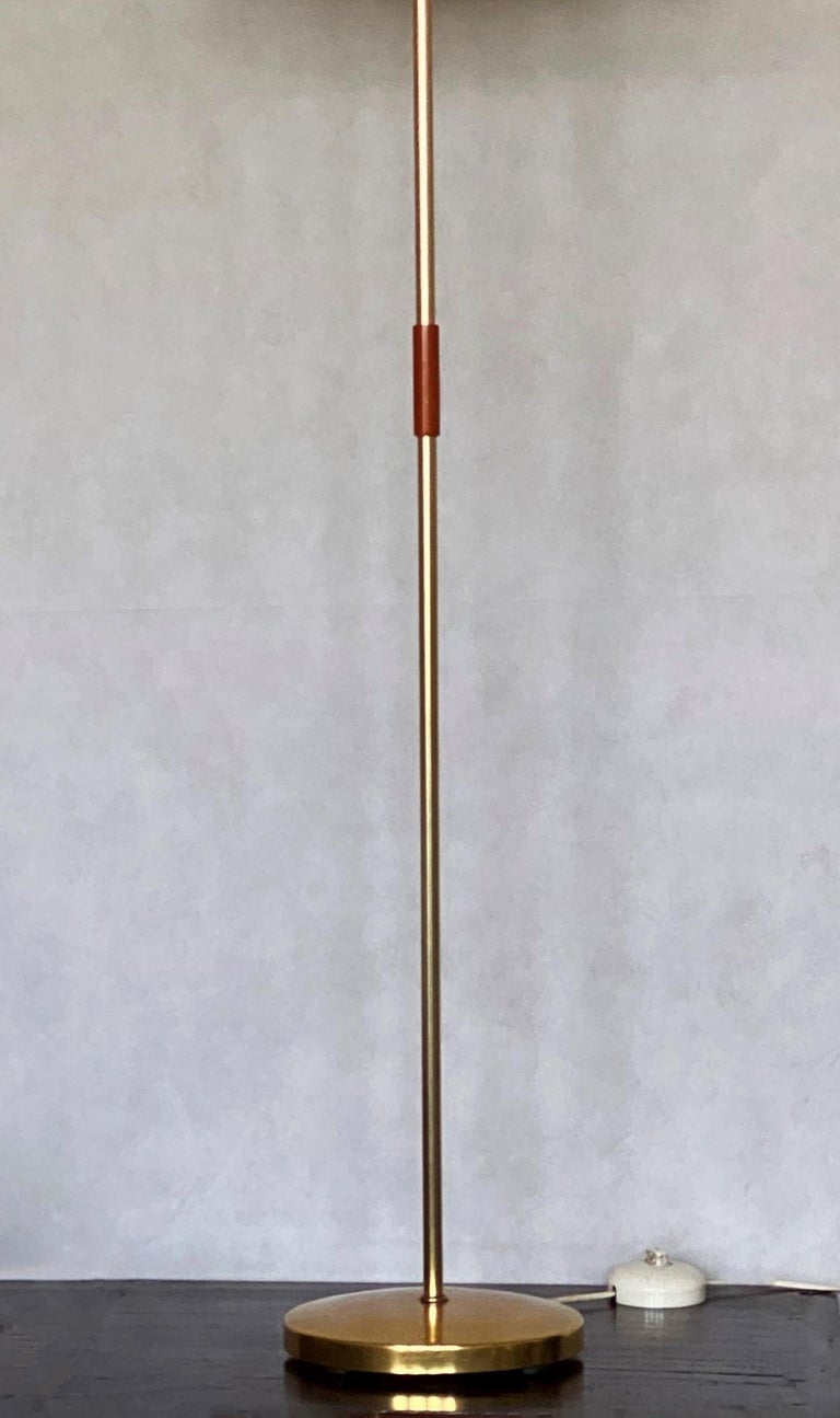 1950's Italian Vintage Brass Floor Lamp with Original Shade For Sale at ...