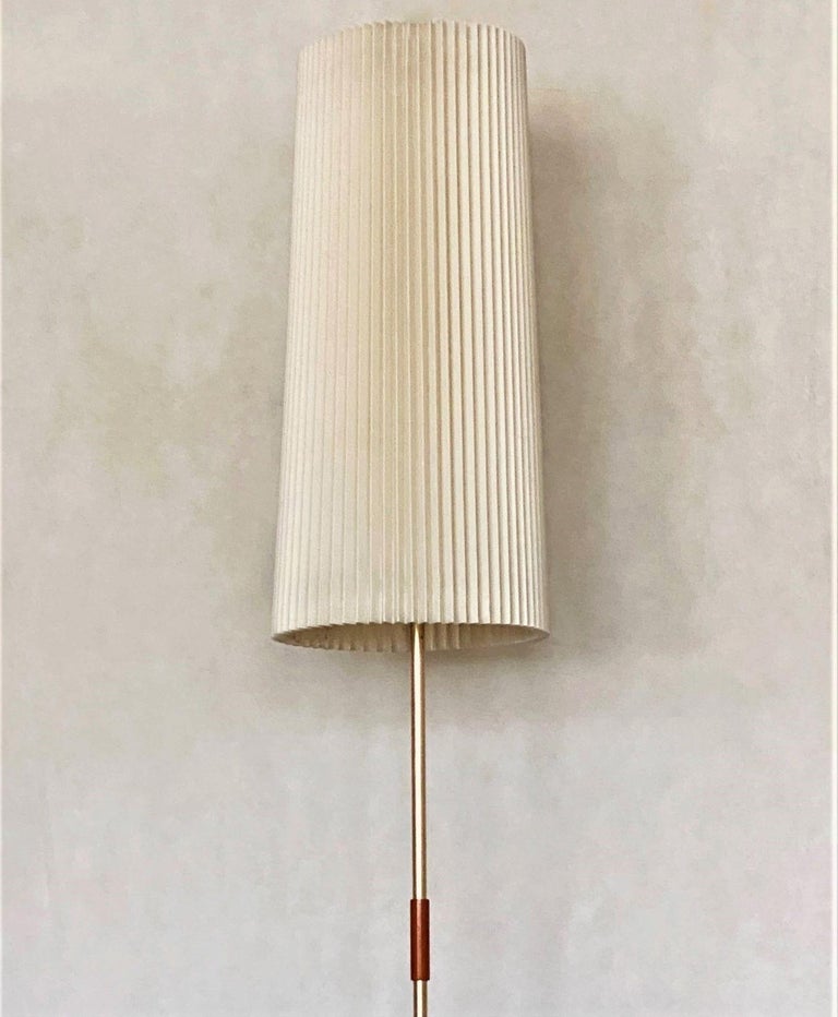 1950's Italian Vintage Brass Floor Lamp with Original Shade For Sale at ...