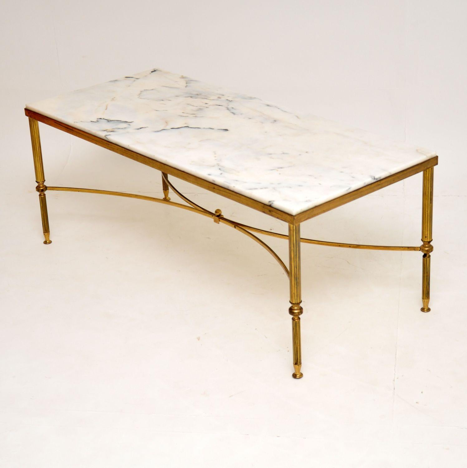 vintage marble and brass coffee table