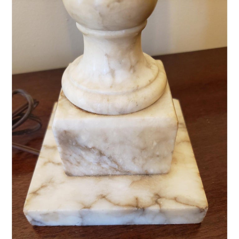 1950s Italian Vintage Carrara Marble Table Lamp For Sale at 1stDibs