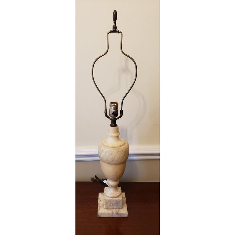 1950s Italian Vintage Carrara Marble Table Lamp For Sale at 1stDibs