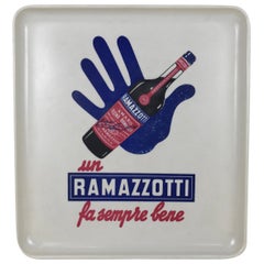 1950s Italian Vintage Plastic Ramazzotti Rectangular Bar Tray